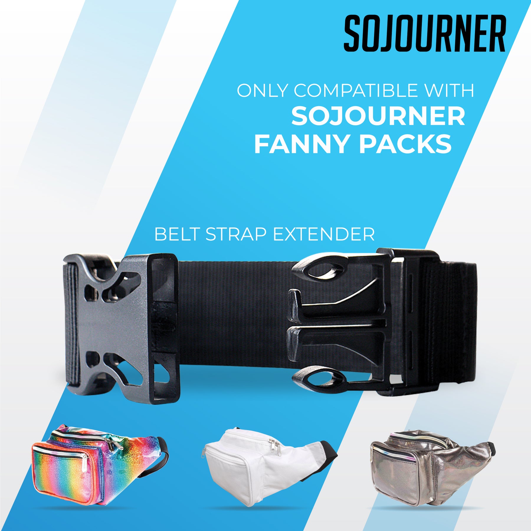 Fanny Pack Extender Belt Bag Adjustable Strap Buckle Waist Extender - ONLY  COMPATIBLE WITH SOJOURNER FANNY PACKS